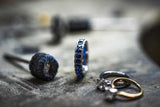 <span class="subtitlerp">Romancína Collection</span><br /><br />Blue Sapphire and Diamond Eternity Ring