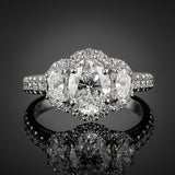 <span class="subtitlerp">New Vintage Collection</span><br /><br />Platinum 2.44ctw Oval Diamond 3 Stone Engagement Ring
