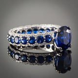 <span class="subtitlerp">Romancína Collection</span><br /><br />Oval Sapphire & Diamond Ring
