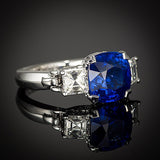 <span class="subtitlerp">Age of Romance Collection</span><br /><br />Platinum Engagement Ring Setting with 5.07 ct Cushion Sapphire