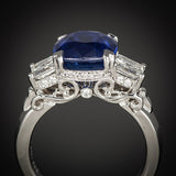 <span class="subtitlerp">Age of Romance Collection</span><br /><br />Platinum Engagement Ring Setting with 5.07 ct Cushion Sapphire