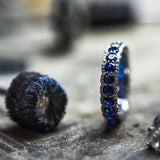 <span class="subtitlerp">Romancína Collection</span><br /><br />Blue Sapphire and Diamond Eternity Ring
