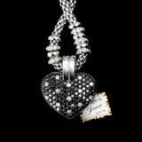 <span class="subtitlerp">Message Locket Collection</span><br /><br />Black & White Diamond Heart Shaped Love Locket