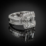 <span class="subtitlerp">Passion Collection</span><br /><br />Platinum 6.30ctw Emerald Cut Diamond Engagement Ring