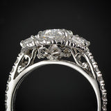 <span class="subtitlerp">New Vintage Collection</span><br /><br />Platinum 2.44ctw Oval Diamond 3 Stone Engagement Ring
