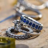 <span class="subtitlerp">Romancína Collection</span><br /><br />Blue Sapphire and Diamond Eternity Ring